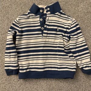 Ralph Lauren Navy and Cream Striped Kids Sweater